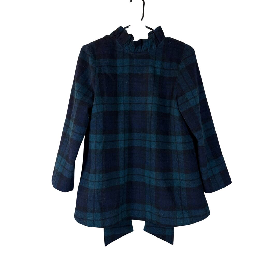 Tuckernuck Wool Blend Green Plaid Faye Blouse sz Medium